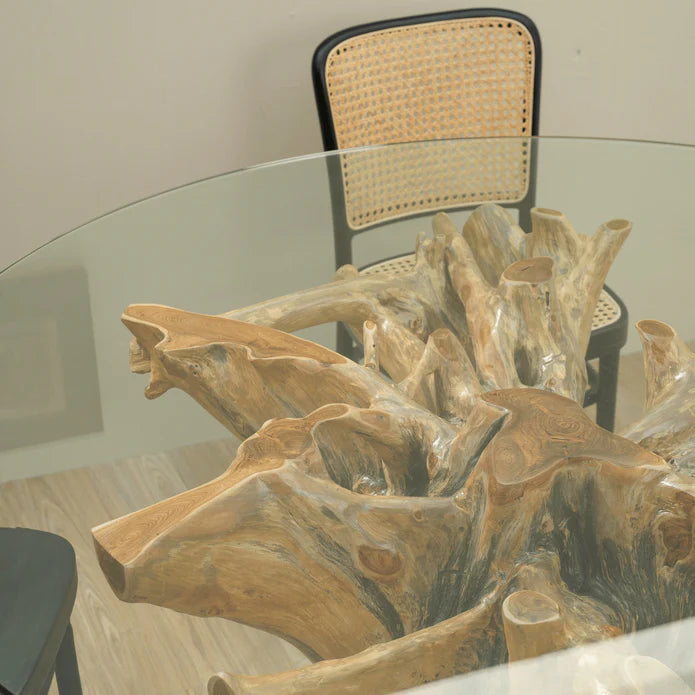 Organic Luxury Natural Teak Wood Tree Root Dining Table