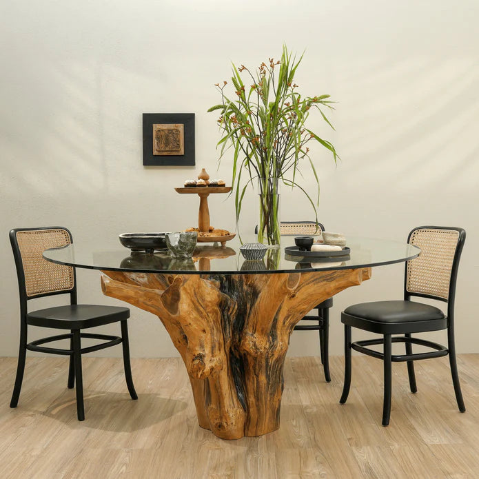 Organic Luxury Natural Teak Wood Tree Root Dining Table