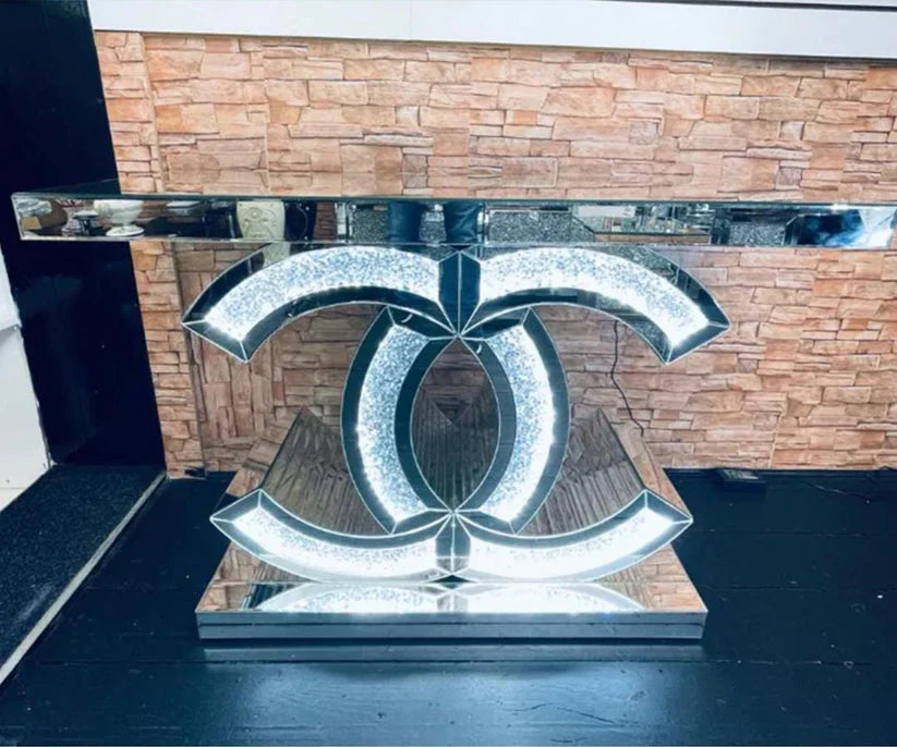 Console Table and Mirror Matching Set - Silver-GCC Home Center