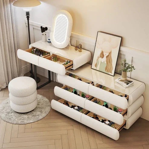 Modern Minimalist Makeup Dresser Desk for Bedroom-Elegant Solid Wood Vanity Table-GCC Home Center