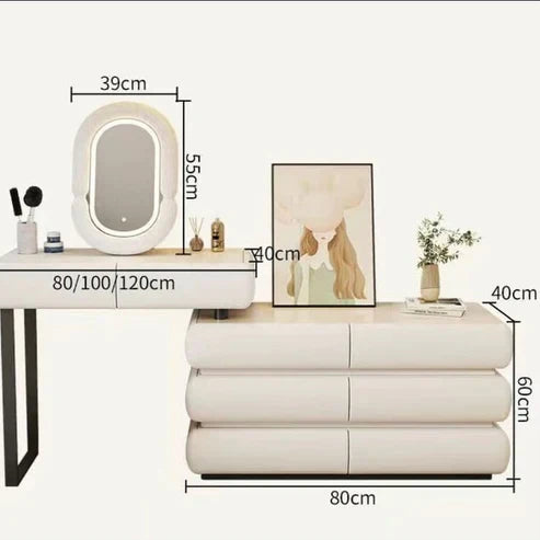 Modern Minimalist Makeup Dresser Desk for Bedroom-Elegant Solid Wood Vanity Table-GCC Home Center