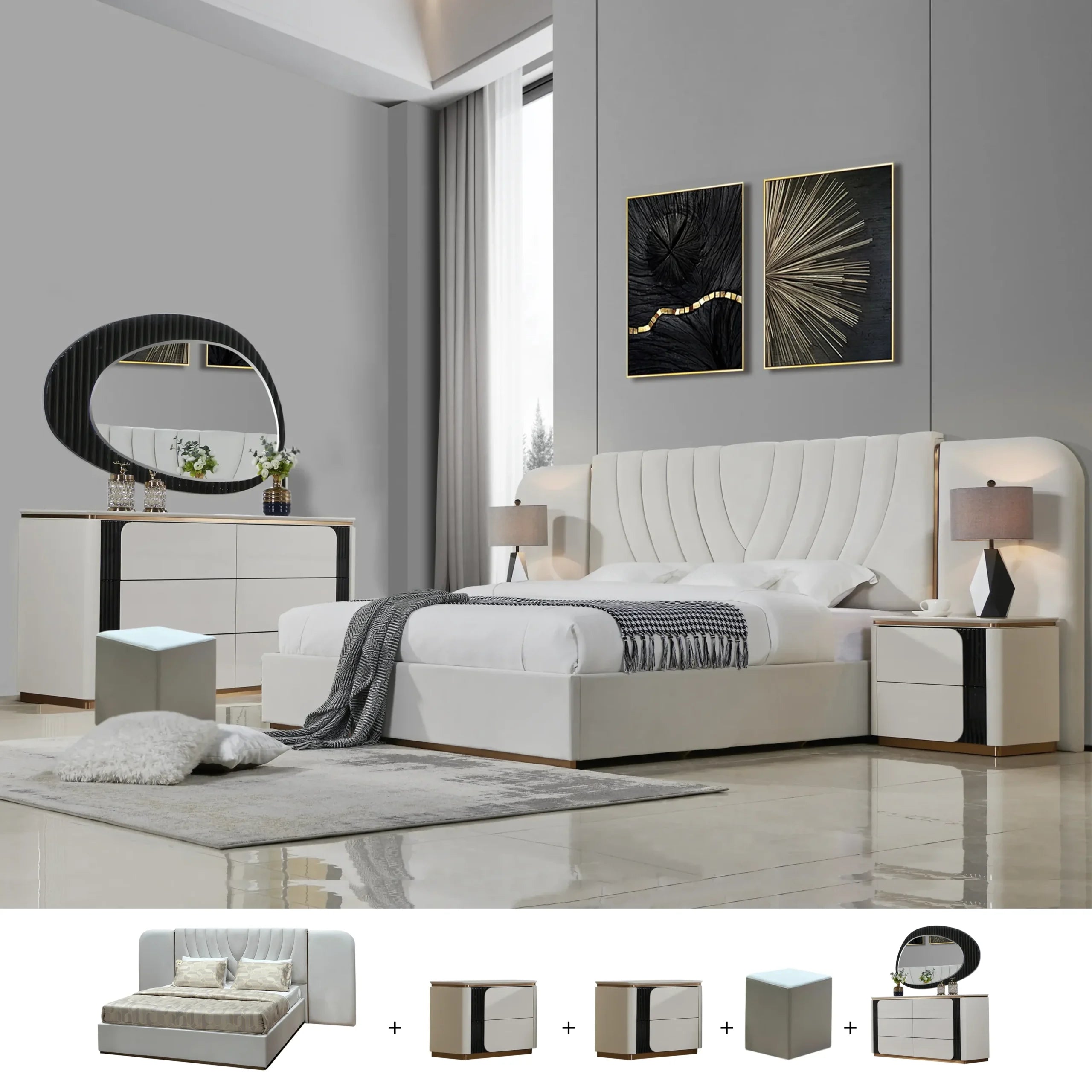 6 Pcs. King Bedroom Set