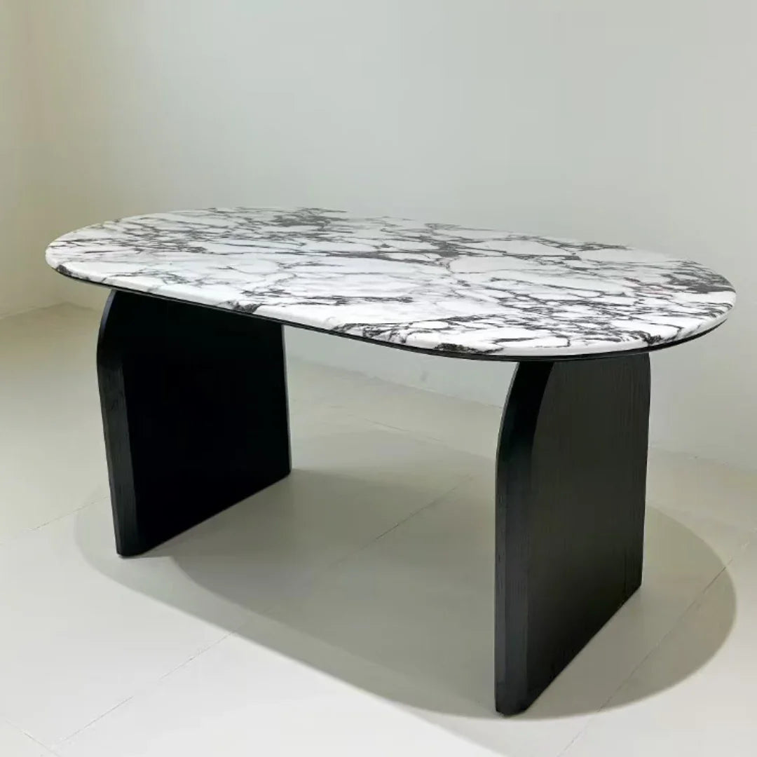 Luxurious Marble Top 6 Seater Dining Set