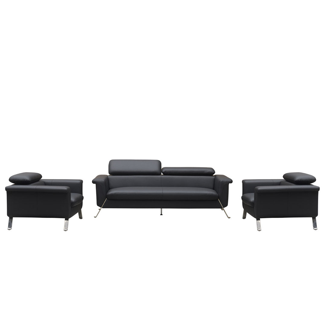 Luxurious PU Leather Office Sofa Set Metal Legs For Living Room And Office-GCC Home Center