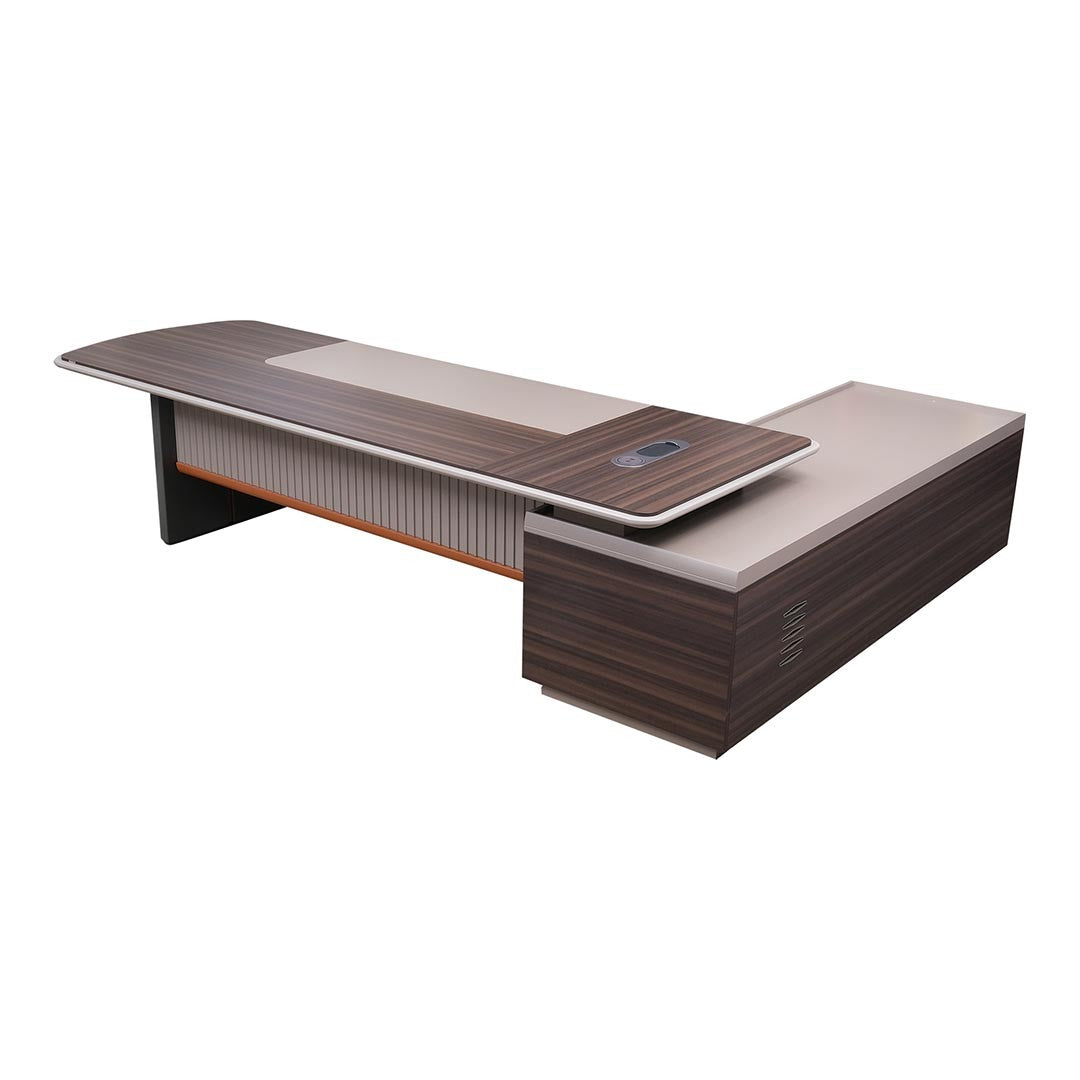 Luxury Executive Office Table With Elegant Brown Finish For Modern Office-GCC Home Center