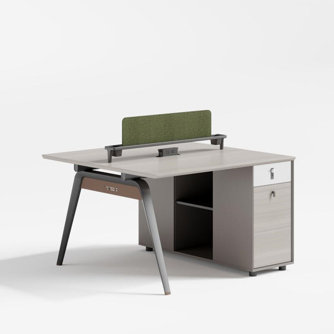 Modern Office Workstation, Office Desk With Storage - White Oak-GCC Home Center