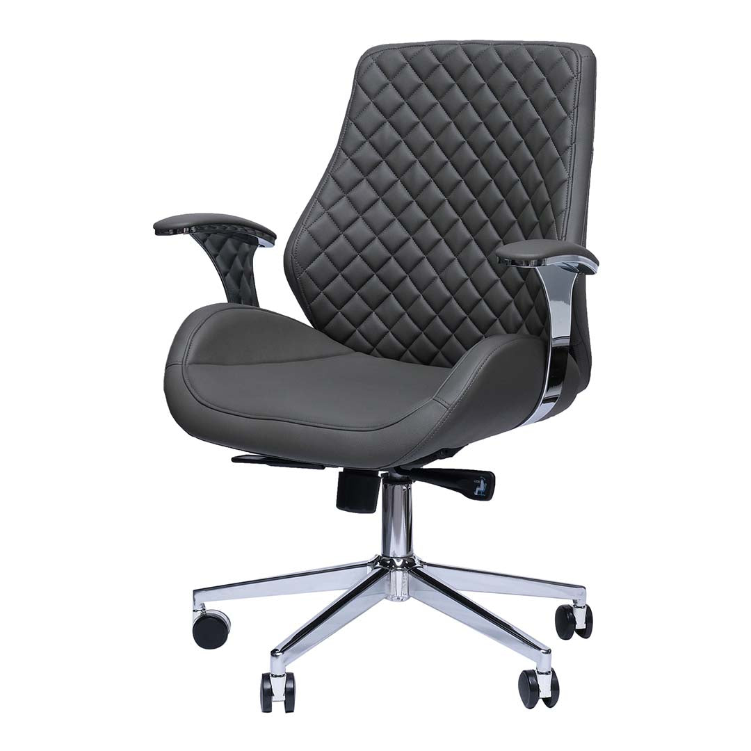 Low Back Office Chair With Height Adjustable, Arm Rest And Swivel Wheels-GCC Home Center