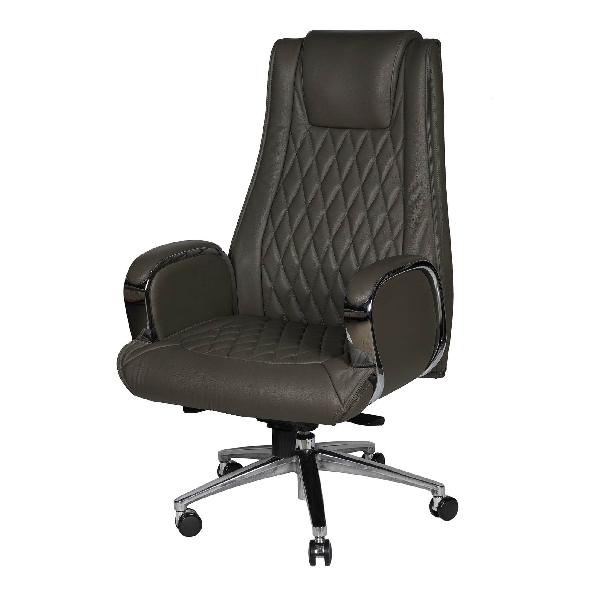 Luxury Pure Leather High Back Office Chair With Height Adjustable-GCC Home Center