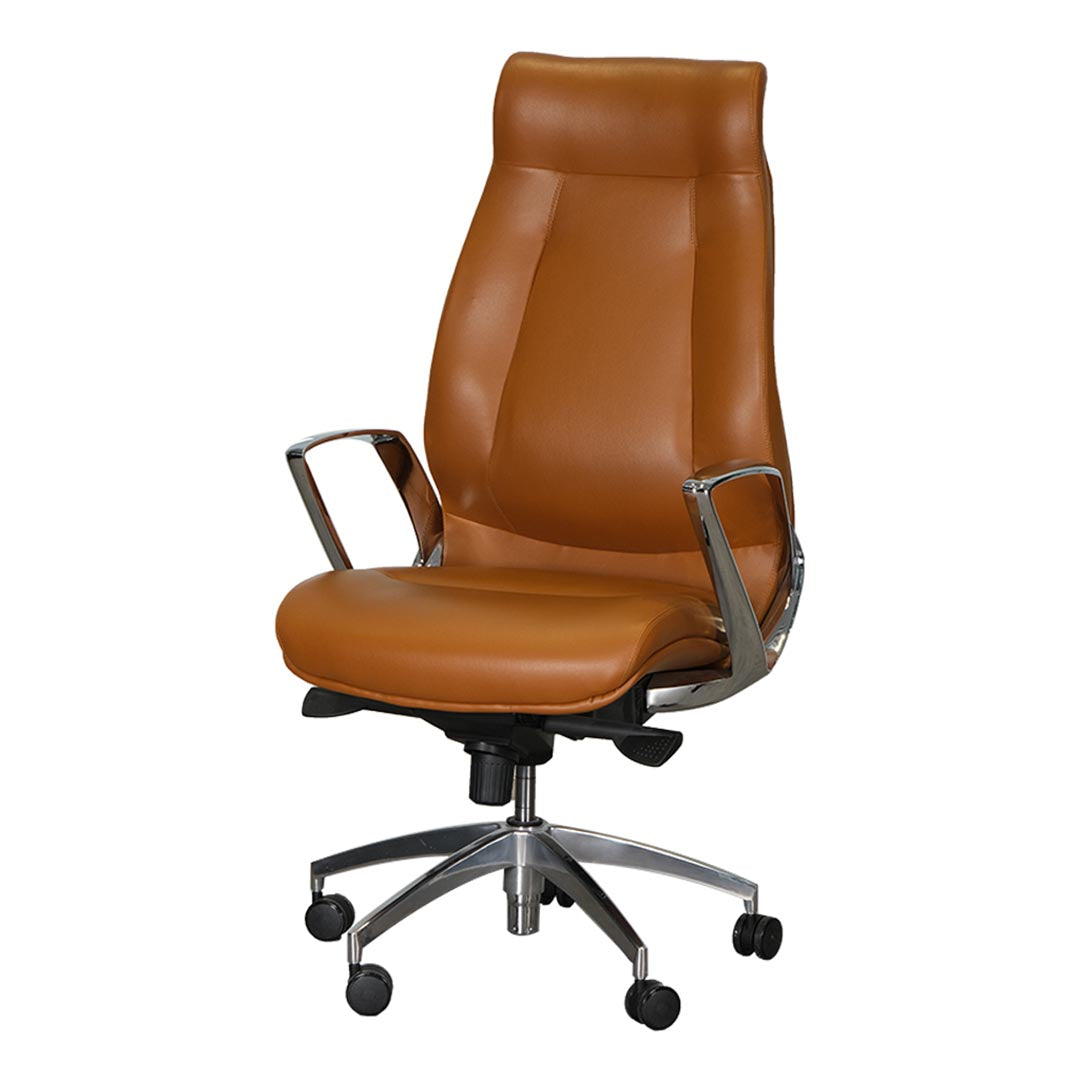High Back Office Chair With Height Adjustable, Armrest And Swivel Wheels-GCC Home Center