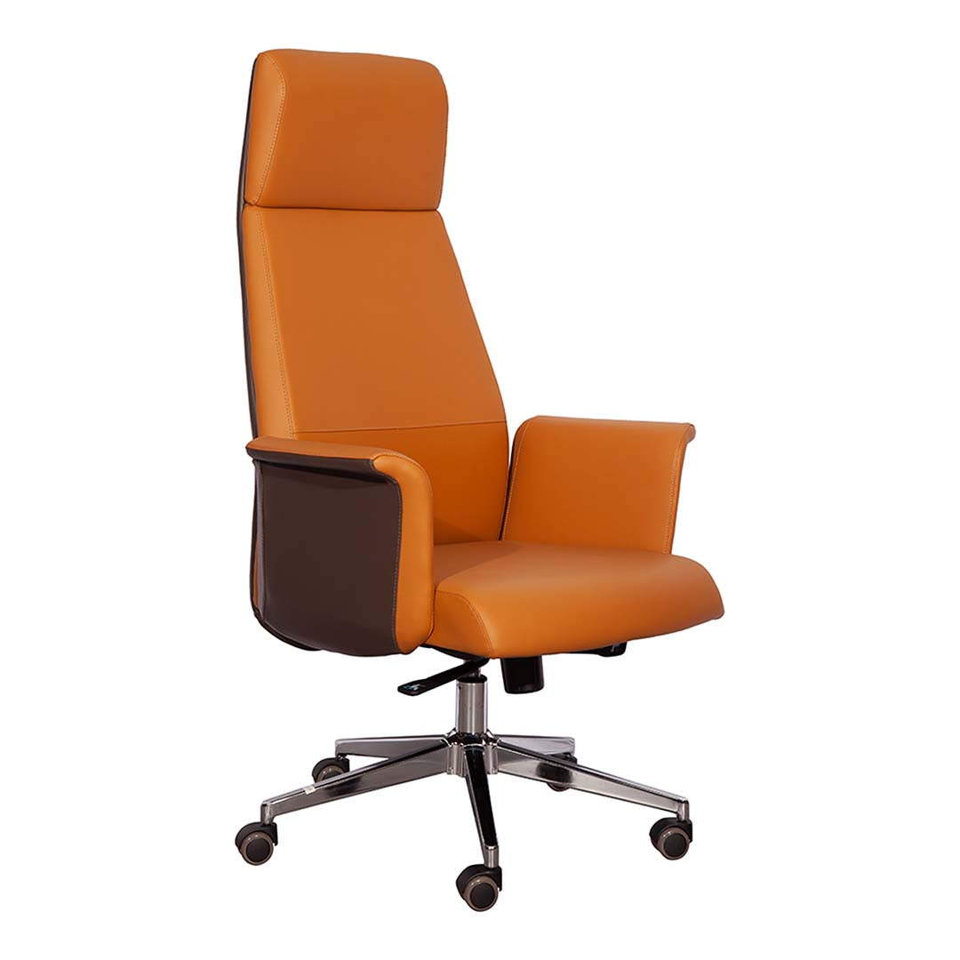 Luxury PU Leather High Back Office Chair With Height Adjustable And Armrest-GCC Home Center