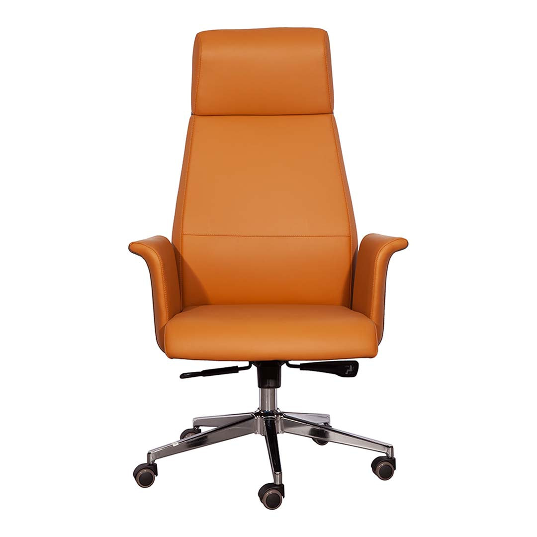 Luxury PU Leather High Back Office Chair With Height Adjustable And Armrest-GCC Home Center