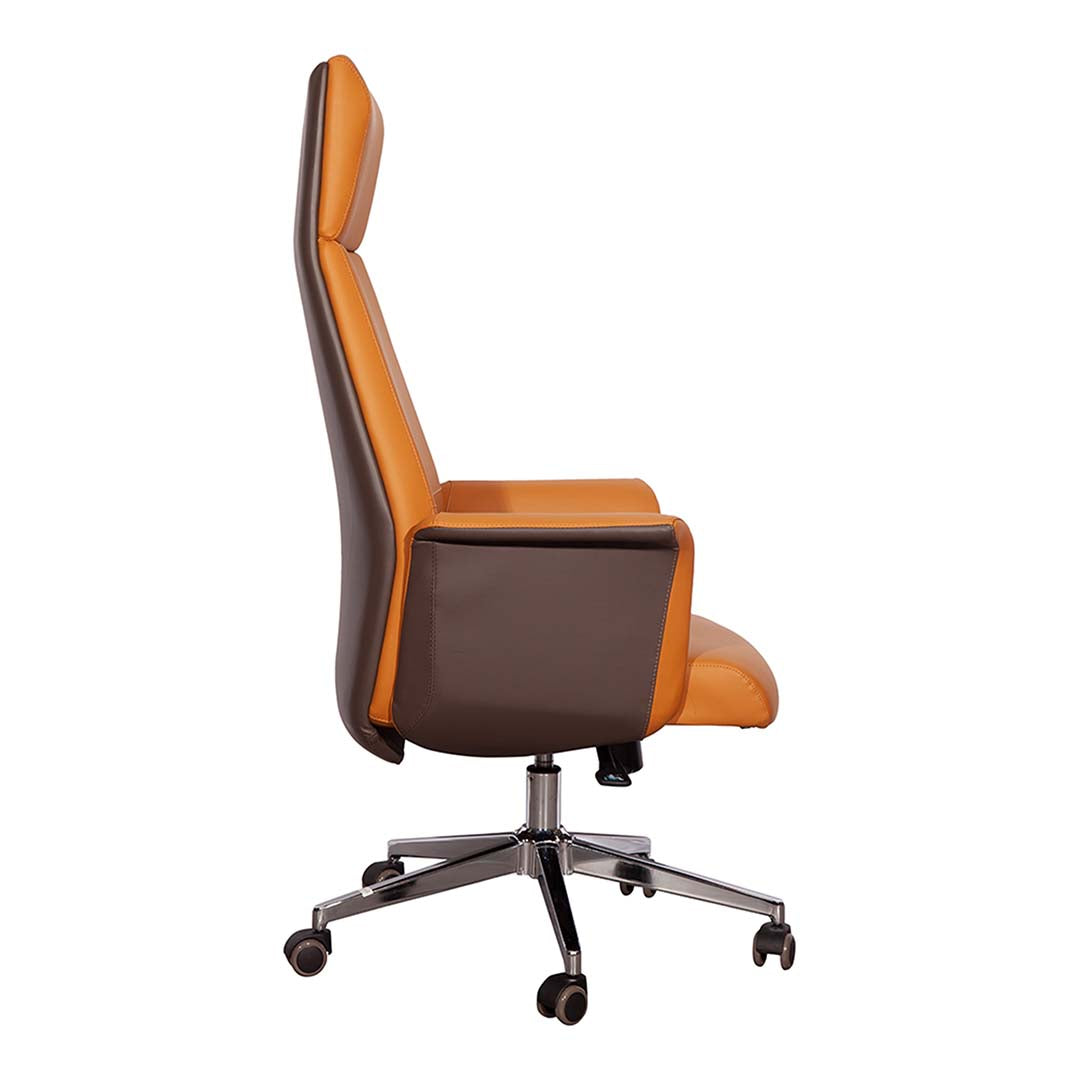 Luxury PU Leather High Back Office Chair With Height Adjustable And Armrest-GCC Home Center