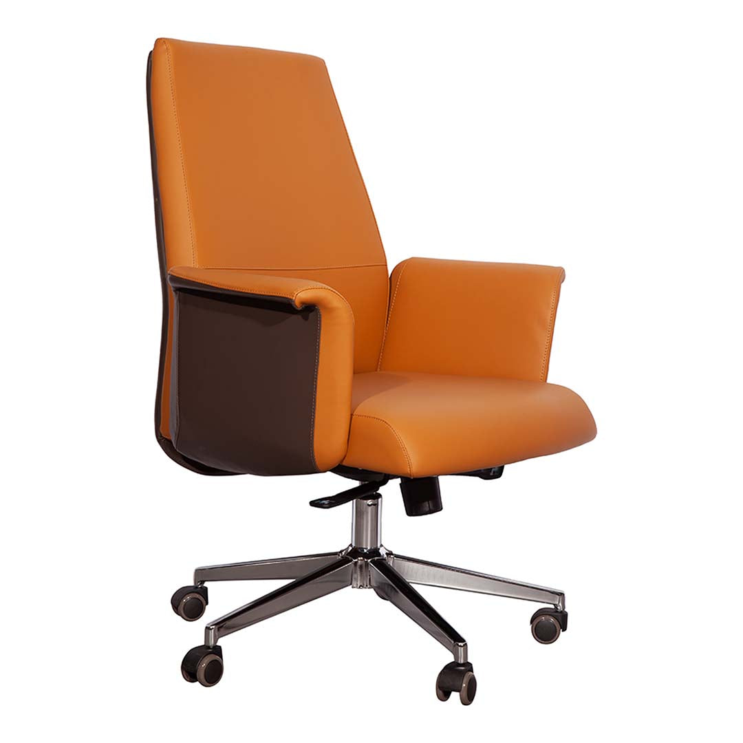 PU Leather Low Back Office Chair - Light Brown-GCC Home Center