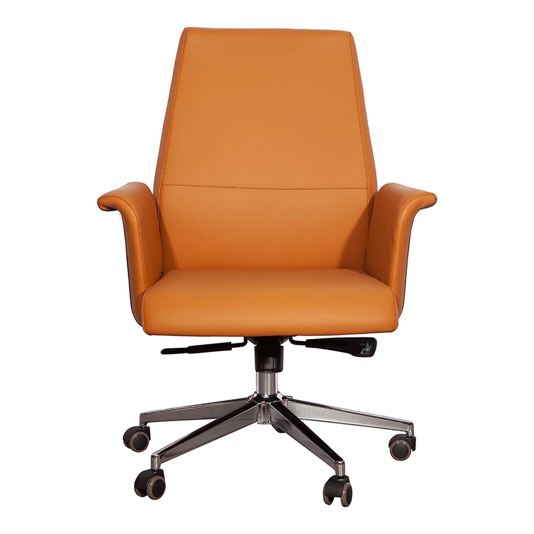 PU Leather Low Back Office Chair - Light Brown-GCC Home Center