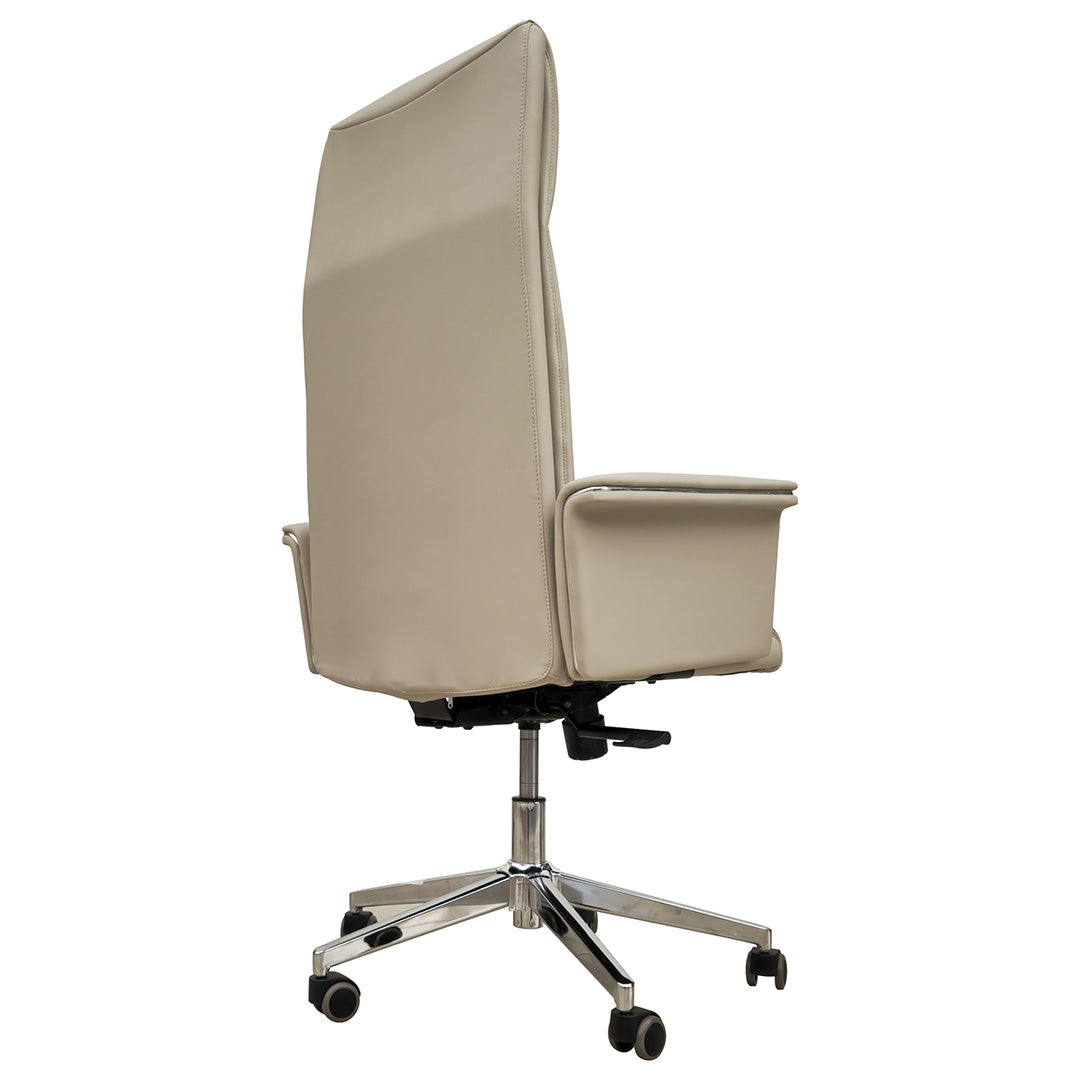 Luxury PU Leather High Back Office Chair - Off-White-GCC Home Center