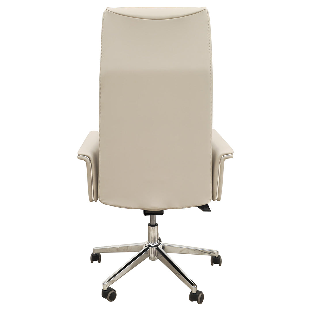 Luxury PU Leather High Back Office Chair - Off-White-GCC Home Center