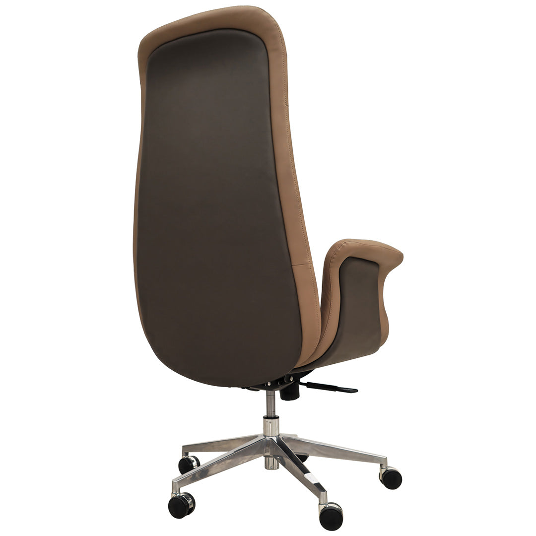 Luxury PU Leather High Back Office Chair - Brown-GCC Home Center