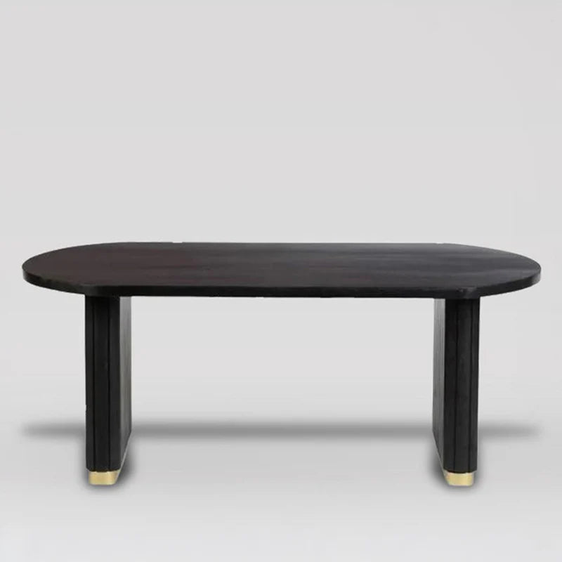 Black Ribbed Mango Wood Coffee Table