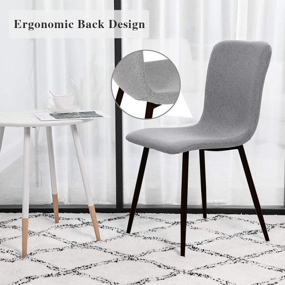 Fabric Cushion Grey Dining Chair for Kitchen, Living Room-GCC Home Center