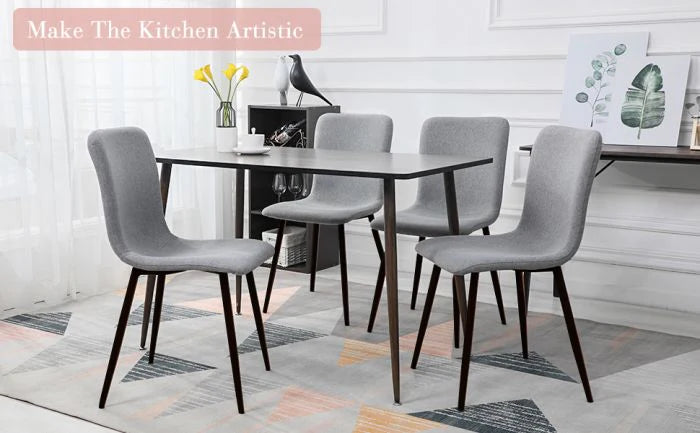 Fabric Cushion Grey Dining Chair for Kitchen, Living Room-GCC Home Center