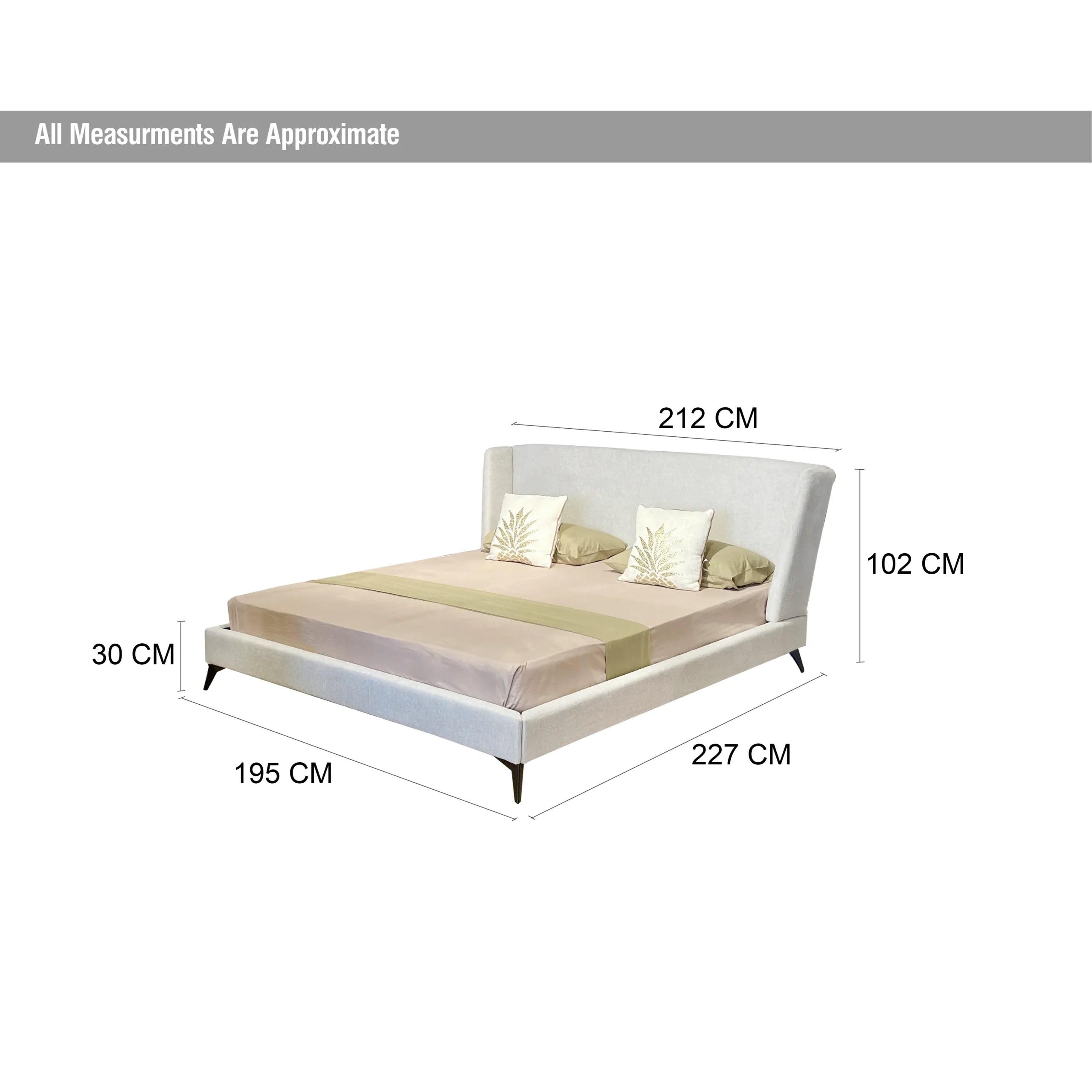 Amora King Bed – Beige