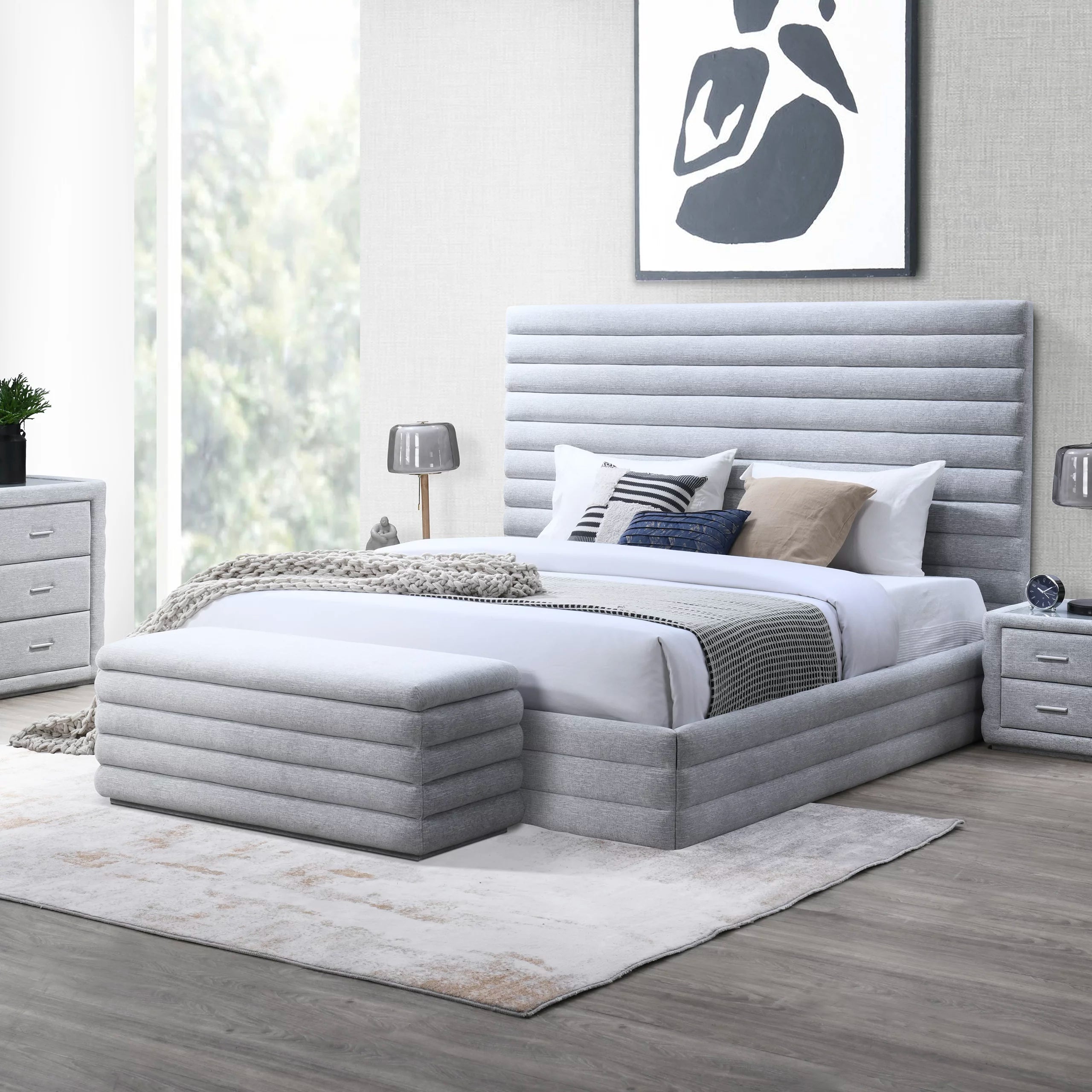 King Bed – Grey (180×202 cm)