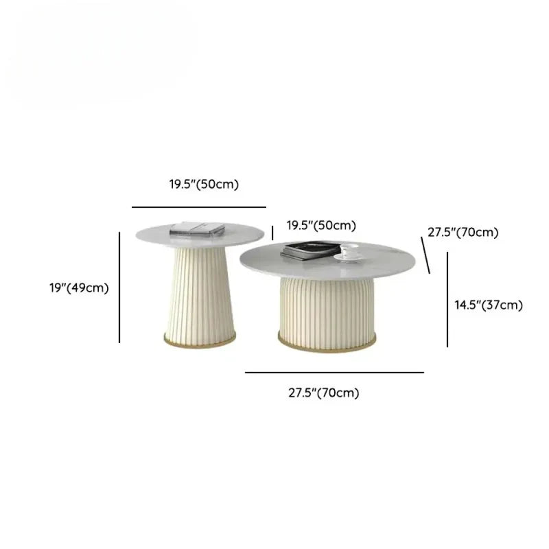 Coffee Table Set (White | 70 cm & 50 cm)