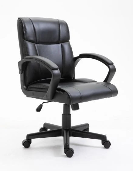 Basics Ergonomic PU Chair - Black Office Chair-GCC Home Center