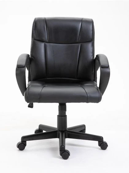 Basics Ergonomic PU Chair - Black Office Chair-GCC Home Center