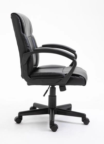 Basics Ergonomic PU Chair - Black Office Chair-GCC Home Center
