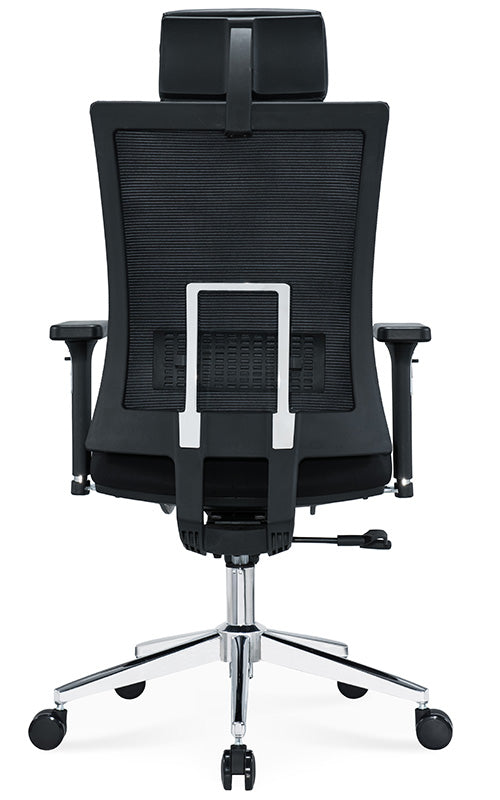 Ergonomic Office Chair – Black with Sliding Seat, Adjustable Headrest & Lumbar Support