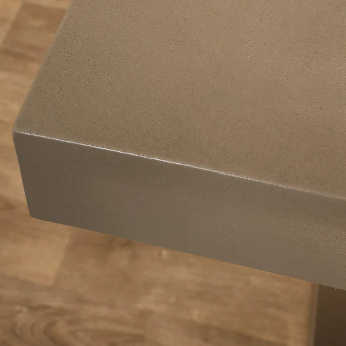 Concrete & Stainless Steel Dining Table - Dark Grey
