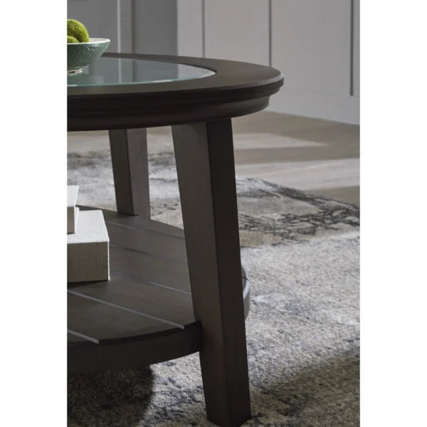 Cocktail Coffee Table - Traditional Glass Inset Coffee Table