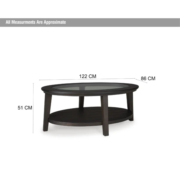 Cocktail Coffee Table - Traditional Glass Inset Coffee Table
