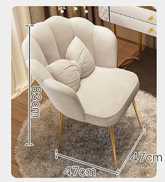 Modern Glass Dressing Table with Round Smart Mirror, 3-Tone LED Lighting, and Comfort Chair - Grey/White-GCC Home Center