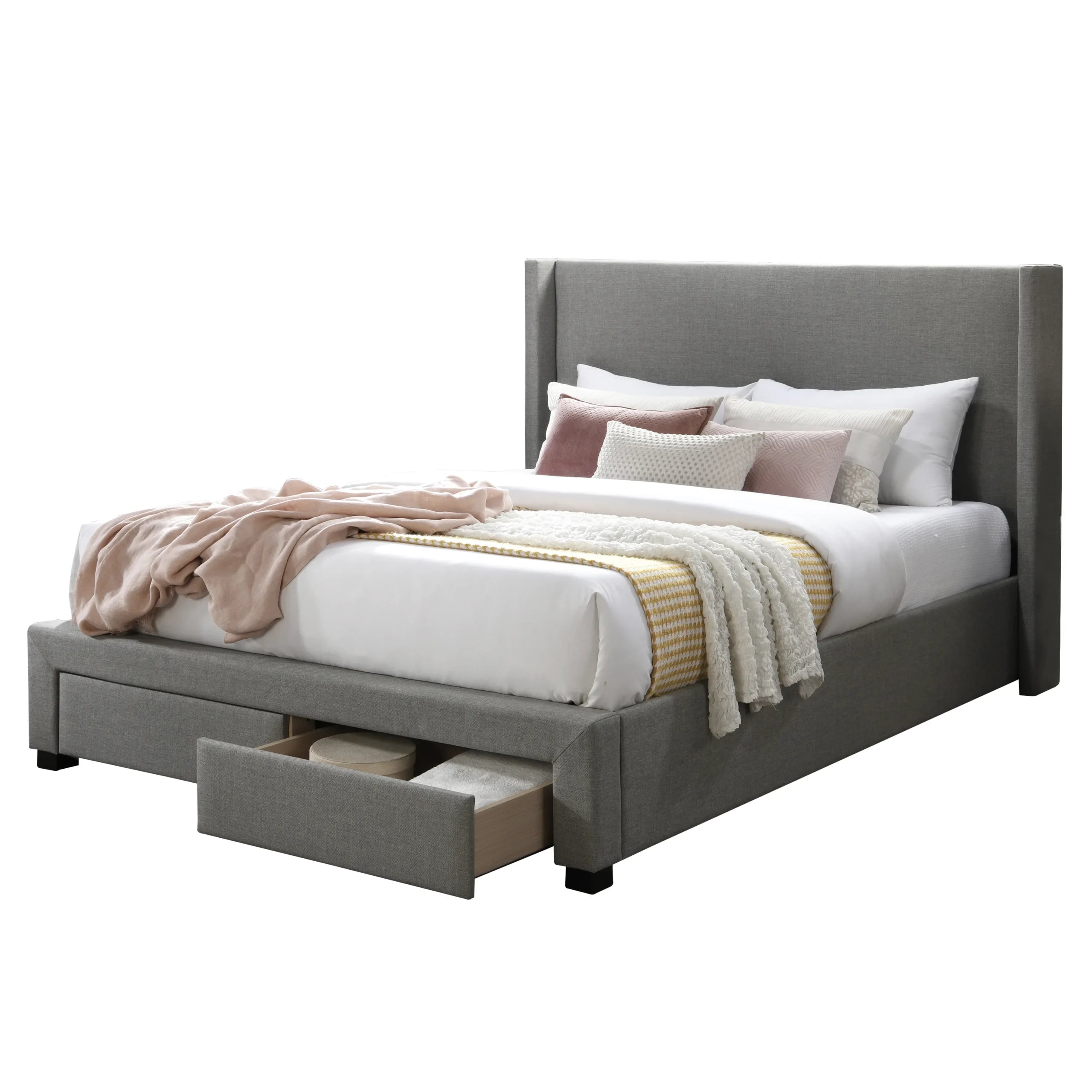 Clara King Bed – Grey