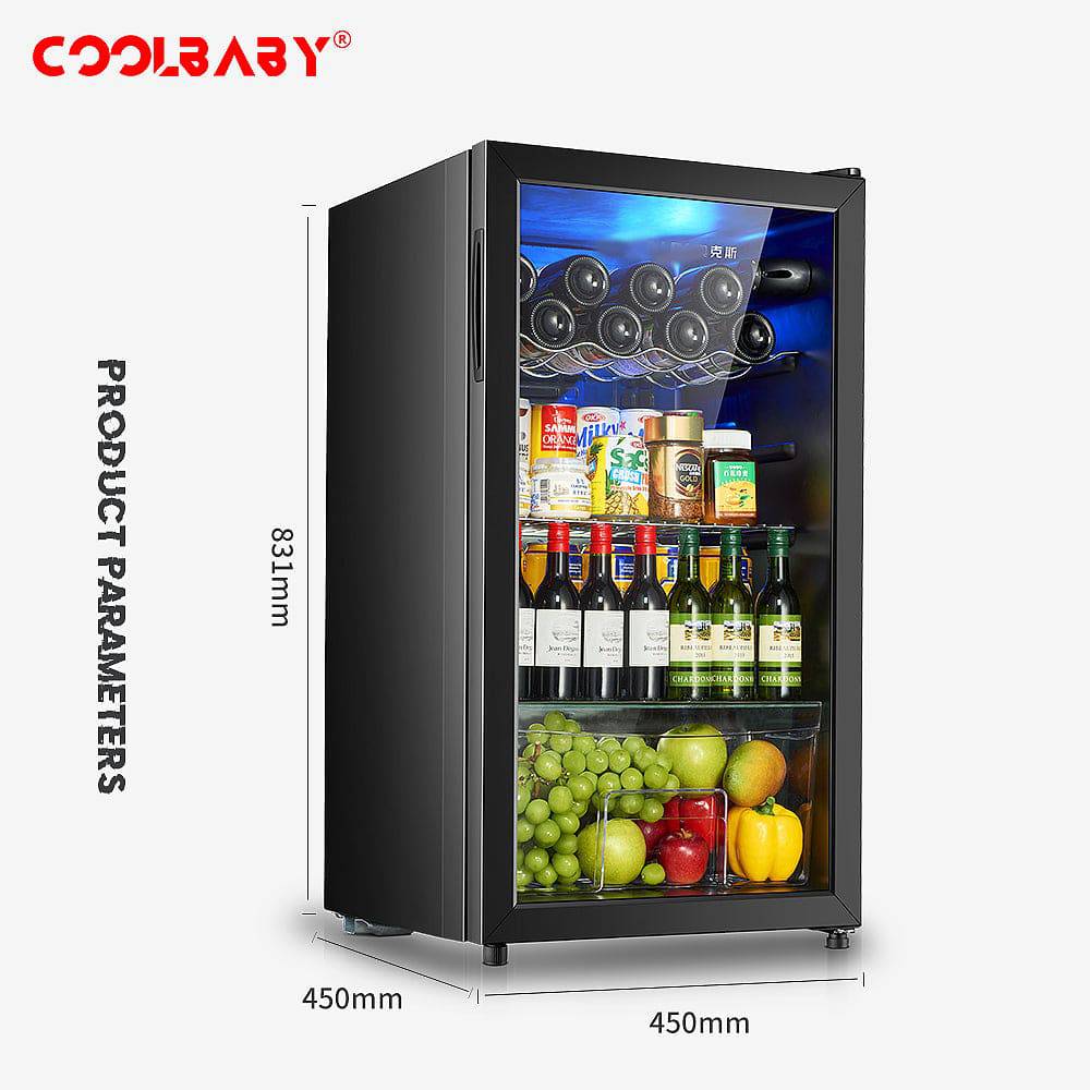 COOLBABY Household Wine Cooler Wine Cabinet Refrigerator Beverage Cooler Four-layer Mini Refrigerator Small Wine Cellar