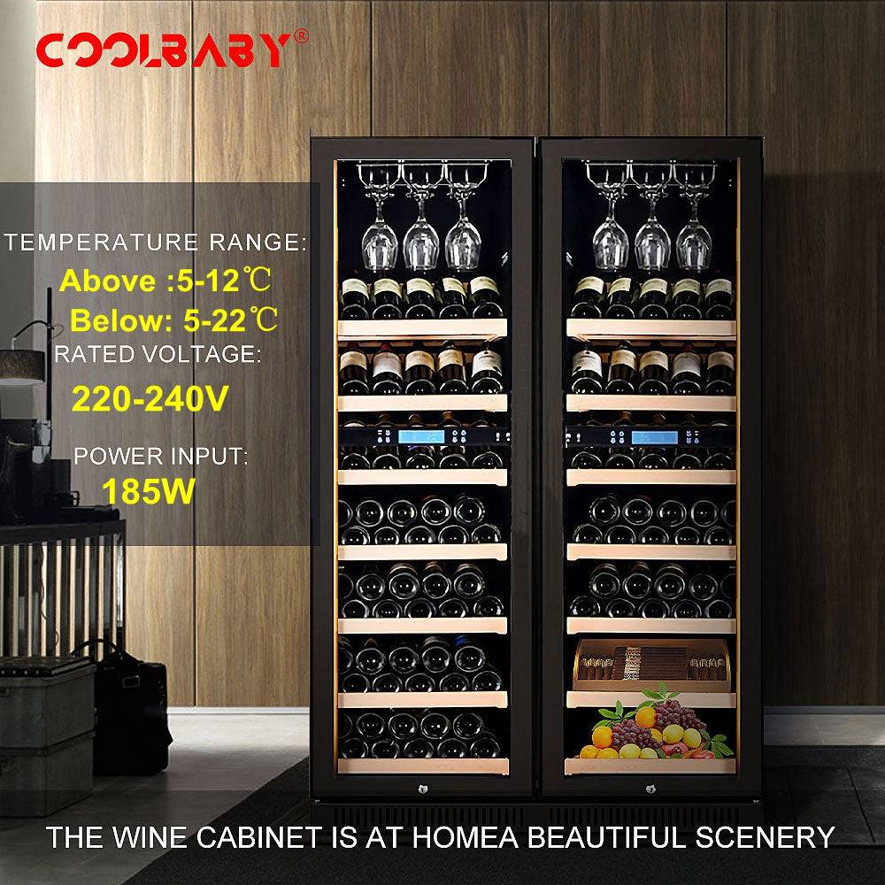 GS-JG10(Double Temperature)Double Spell Wine Cabinet Ice Bar,Wine Cigar Tea Leaf Drinks Fruit Refrigerated Preservation