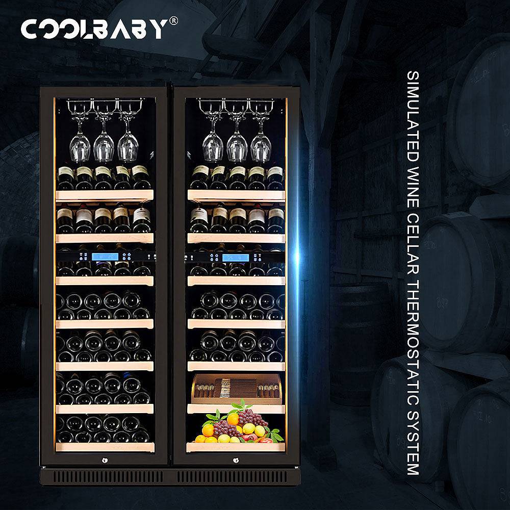 GS-JG10(Double Temperature)Double Spell Wine Cabinet Ice Bar,Wine Cigar Tea Leaf Drinks Fruit Refrigerated Preservation