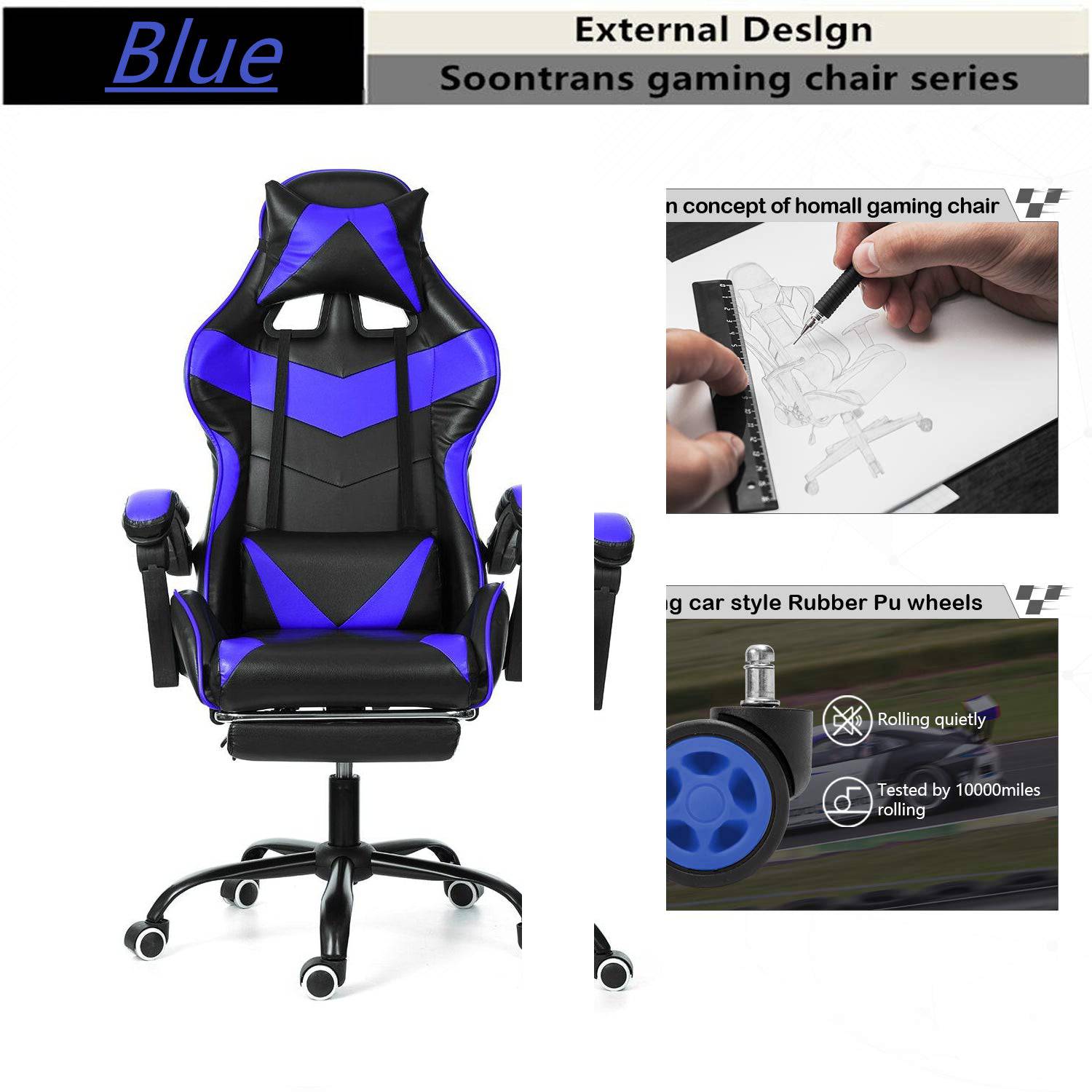 Ergonomic High-Back Chair with Padded Footrest, Swivel, Recline, and Enhanced Comfort Support-GCC Home Center