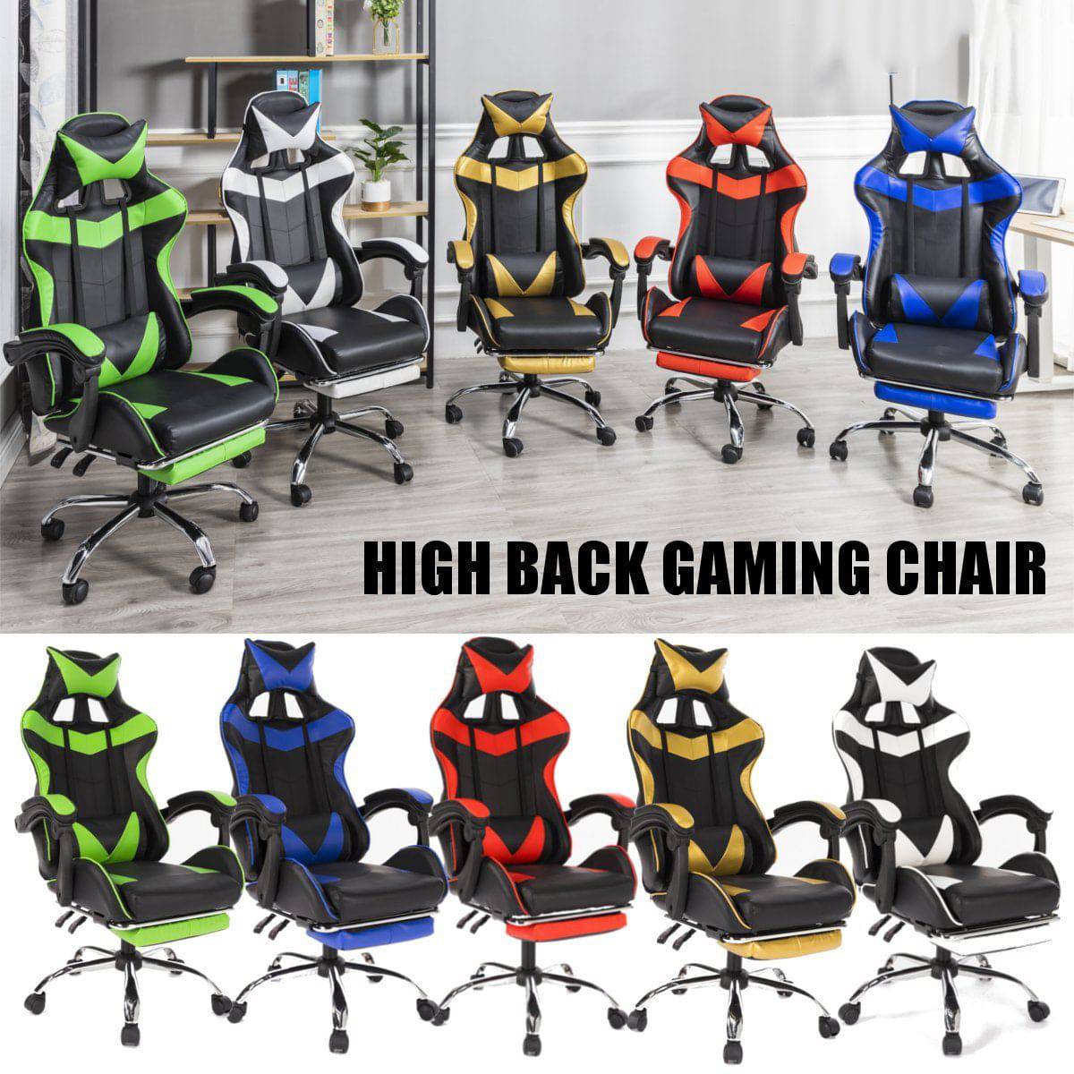 Ergonomic High-Back Chair with Padded Footrest, Swivel, Recline, and Enhanced Comfort Support-GCC Home Center
