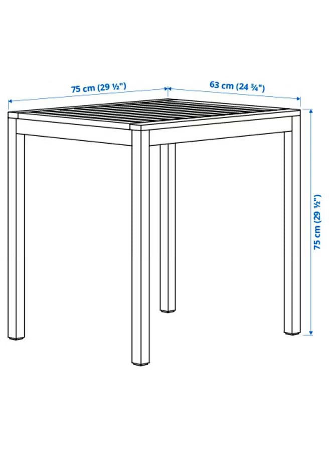 Coolbaby Table, Outdoor, Light Brown Stained, 75X63 Cm
