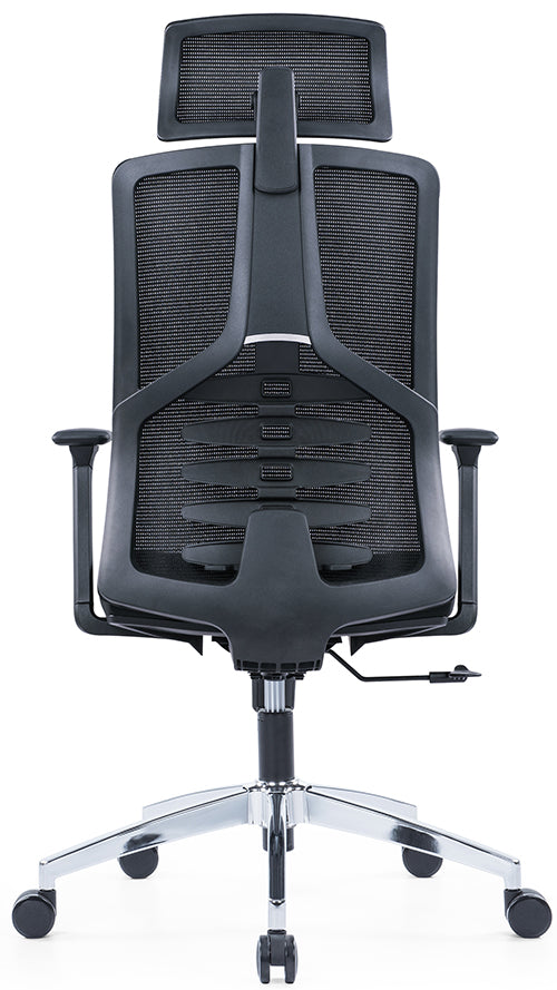 High Back Ergonomic Swivel Office Chair – Mesh Design with Adjustable Headrest & Lumbar Support