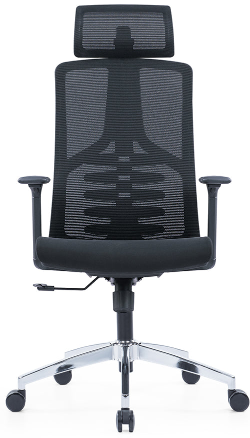 High Back Ergonomic Swivel Office Chair – Mesh Design with Adjustable Headrest & Lumbar Support