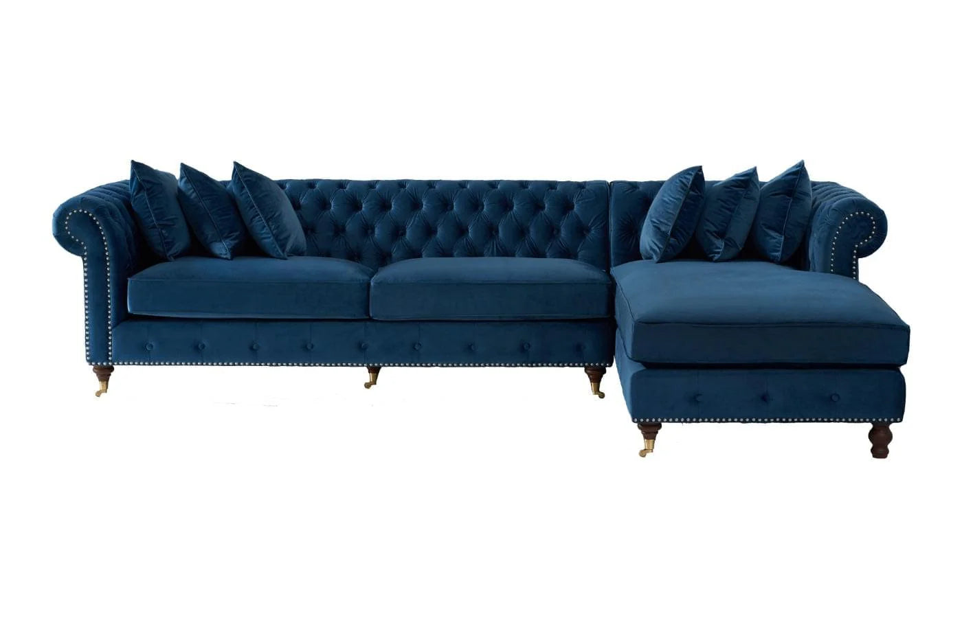 Luxury Velvet Left Facing Chesterfield Sofa-GCC Home Center