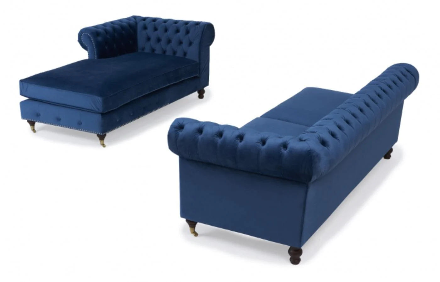 Luxury Velvet Left Facing Chesterfield Sofa-GCC Home Center