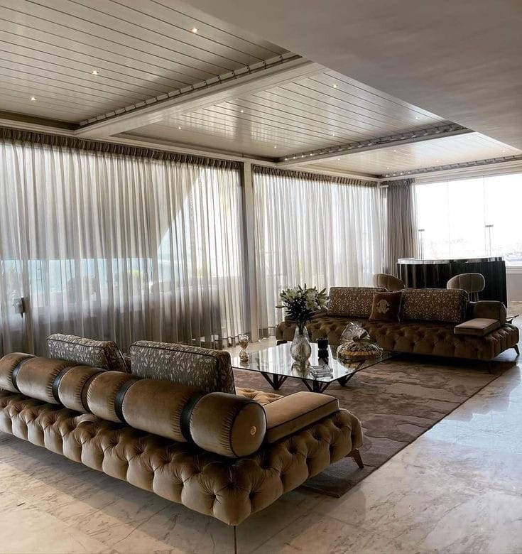 Luxury Chesterfield 4 Piece Sofa - Cream/Gold-GCC Home Center