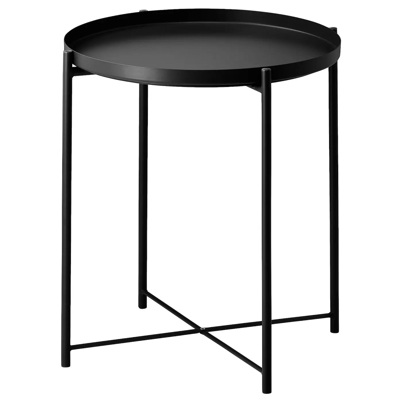 Round Folding Tray Table with Electrostatic Plated Metal Stand-GCC Home Center