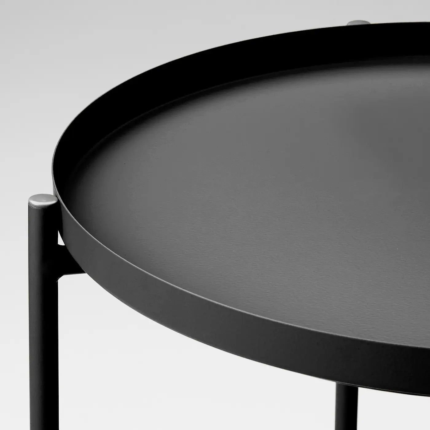 Round Folding Tray Table with Electrostatic Plated Metal Stand-GCC Home Center