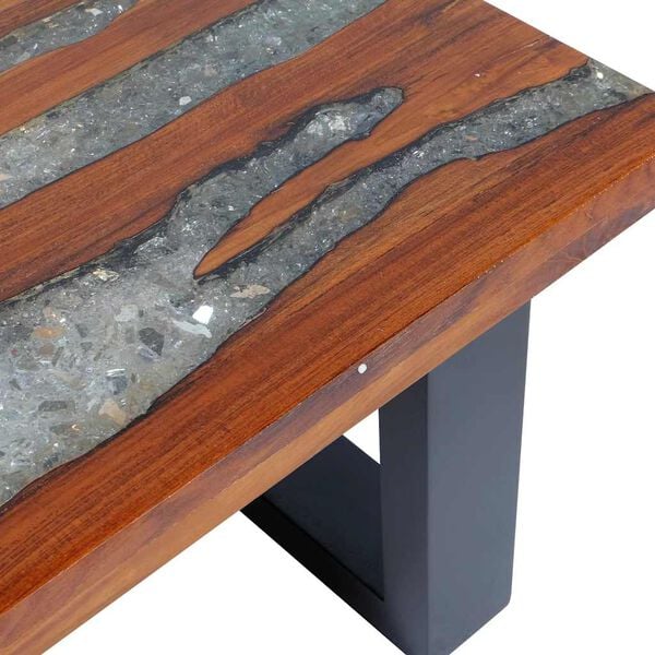 Premium Handmade Coffee Table Teak Resin 100x50 cm